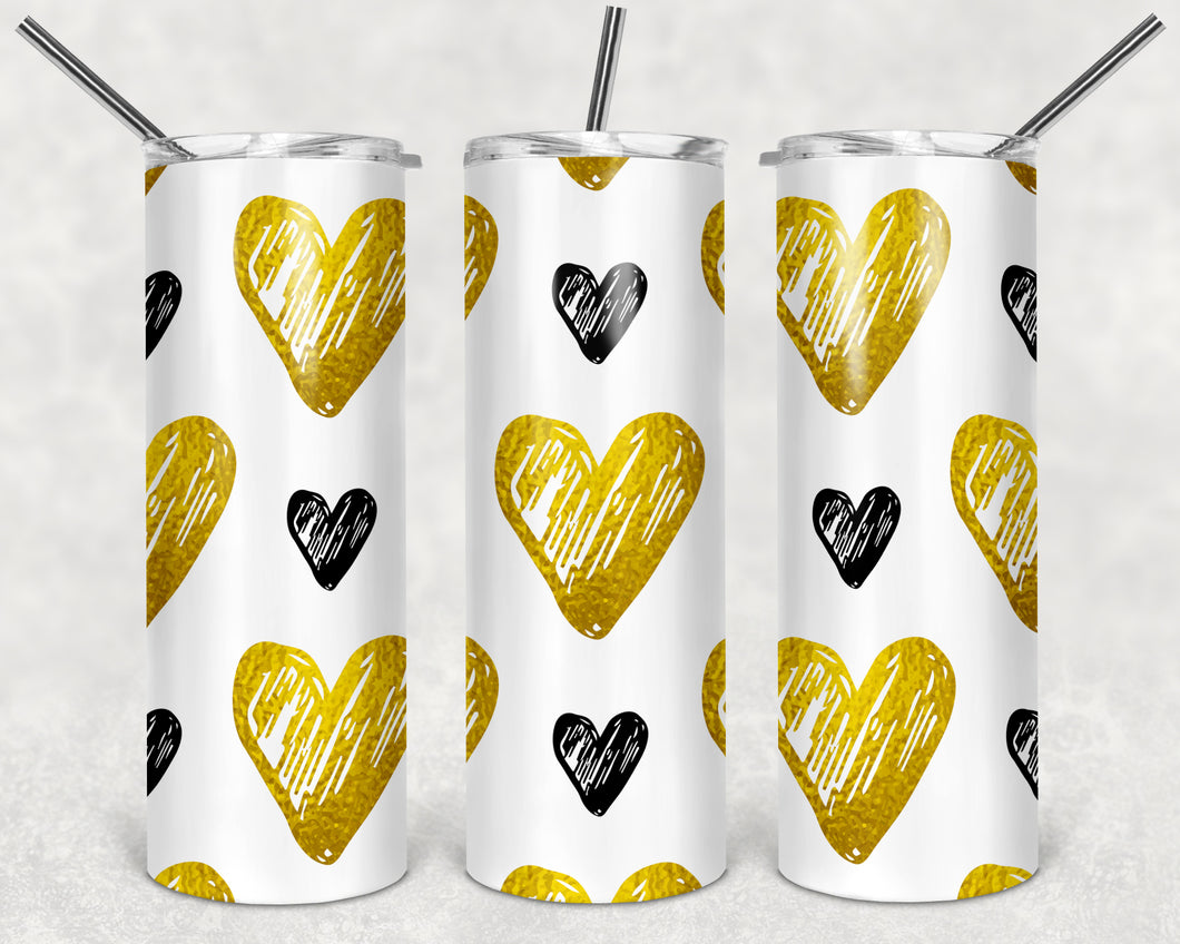 Gold and Black Hearts